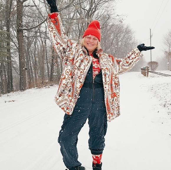 Mara Hoffman Levine puffer coat XL paisley oversized blazer - Picture 6 of 8